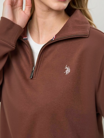 U.S. POLO ASSN. Svetr ' UWKatie ' – hnědá: přední strana