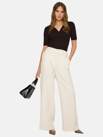 ONLY Wide leg Broek 'ONLY ONLTILA LIFE HW BELT WIDE PANGT TLR PANTALONE' in Wit