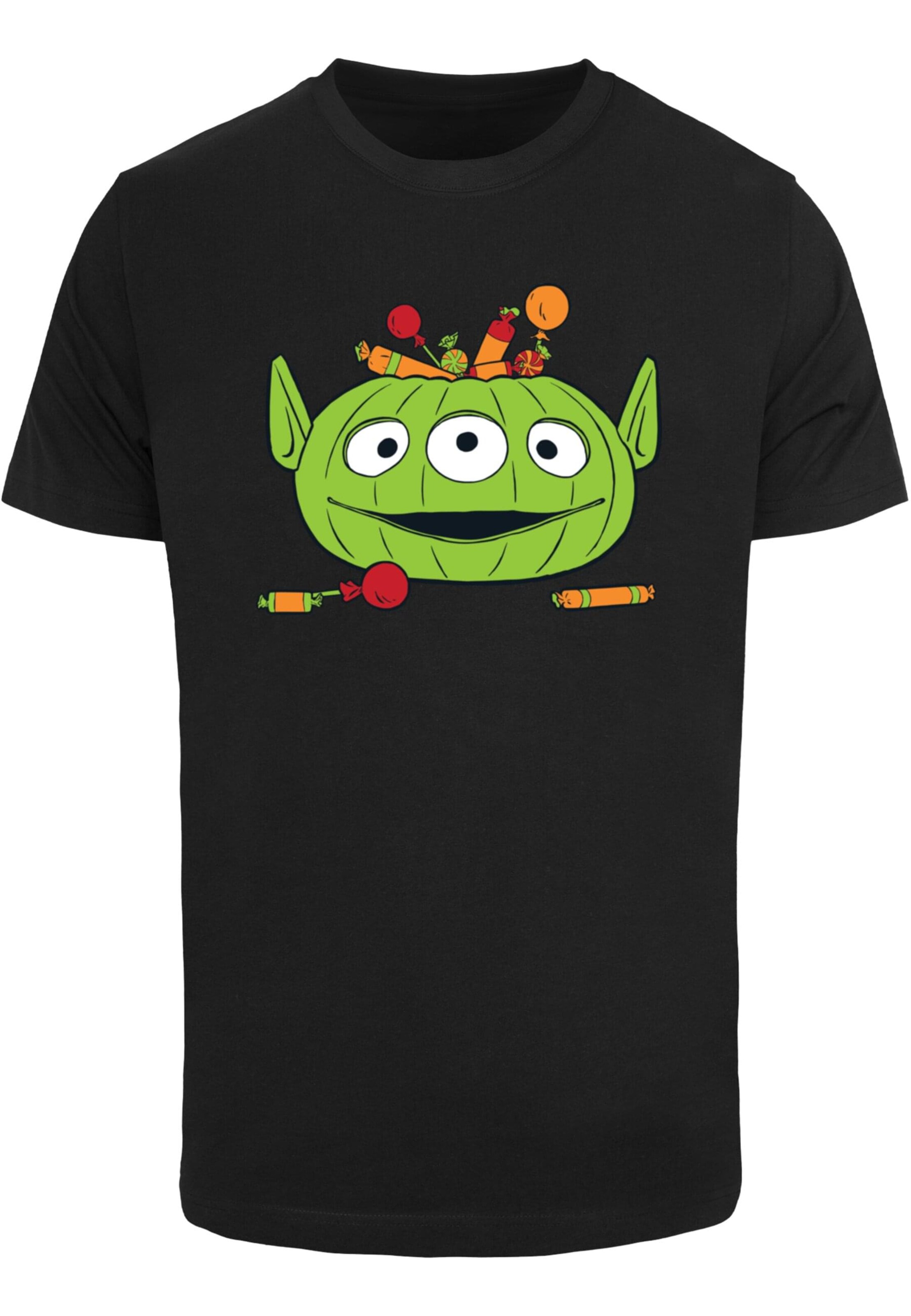 T-Shirt 'Toy Story - Alien Halloween Pumpkin Basket' ABSOLUTE CULT en noir : devant