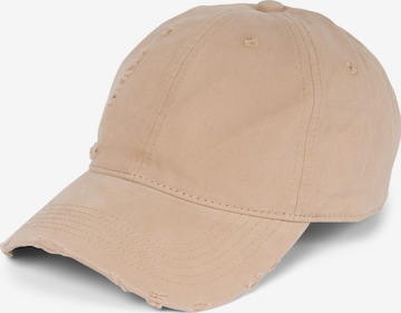 styleBREAKER Cap 'Baseball Cap Destroyed Look' in Braun: Vorderseite