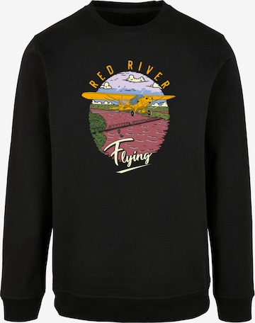 F4NT4STIC Sweatshirt 'Red River Flying' in Black: front
