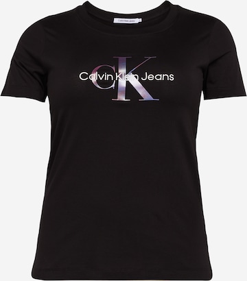 Calvin Klein Jeans Plus Shirt in Zwart: voorkant