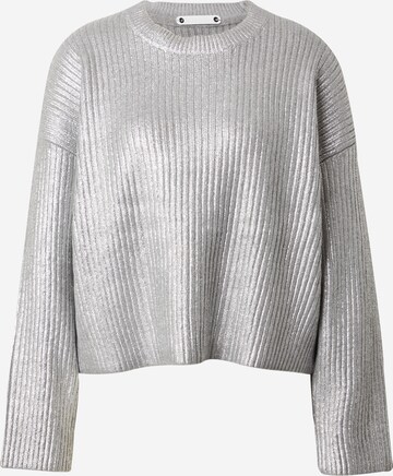 Pull-over co'couture en argent : devant