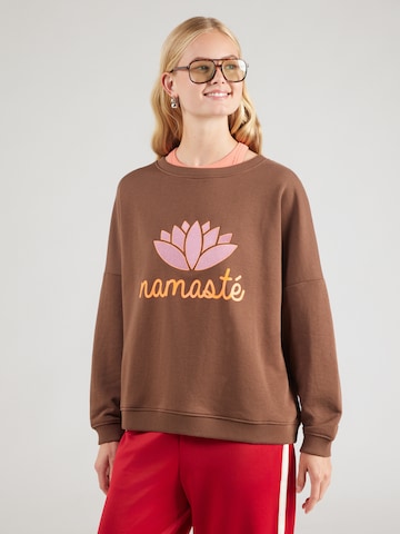 miss goodlife - Sudadera 'Namasté' en marrón: frente
