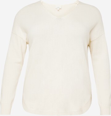 Pull-over 'MARGARETA' ONLY Carmakoma en blanc : devant