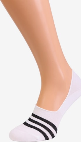Sokisahtel - Calcetines 'CARLOS striped footies for men' en blanco: frente