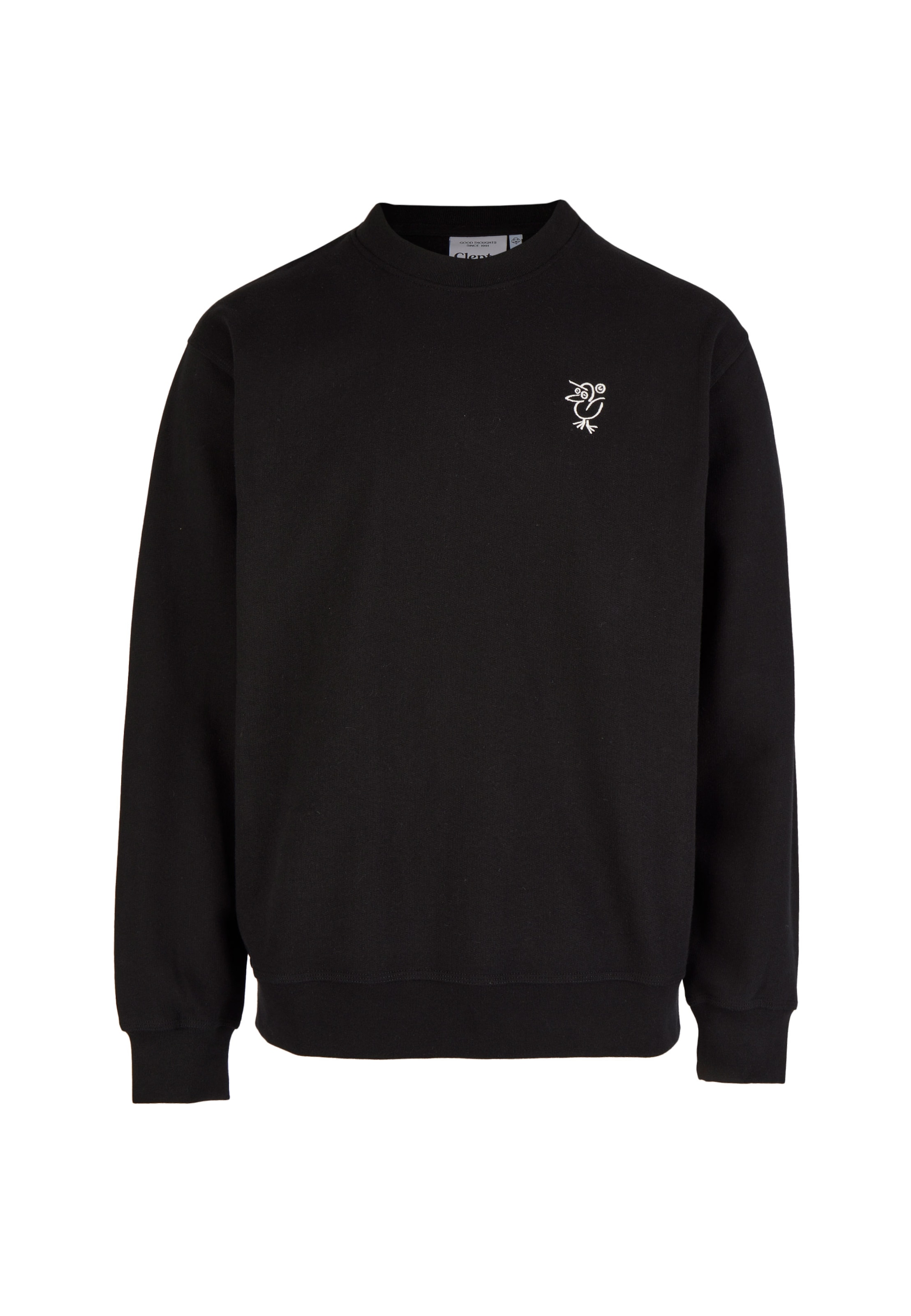 Cleptomanicx Sweater 'Sketch Gull' in Black: front