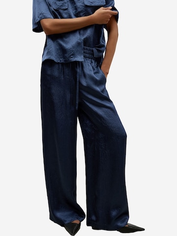 Adolfo Dominguez Wide leg Broek in Blauw: voorkant