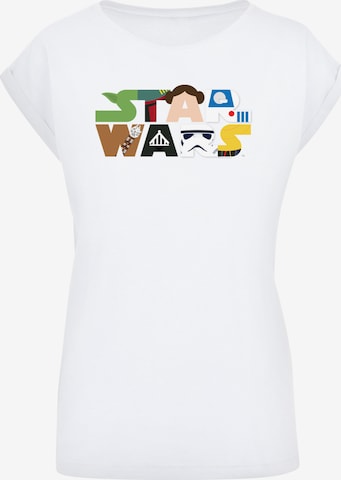 F4NT4STIC Shirt 'Star Wars Character Logo' in Wit: voorkant