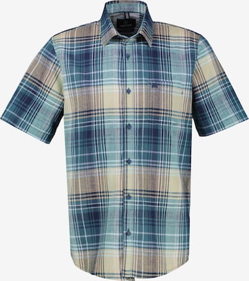 LERROS Kariertes Kurzarmhemd in großen Größen in Grün: Vorderseite