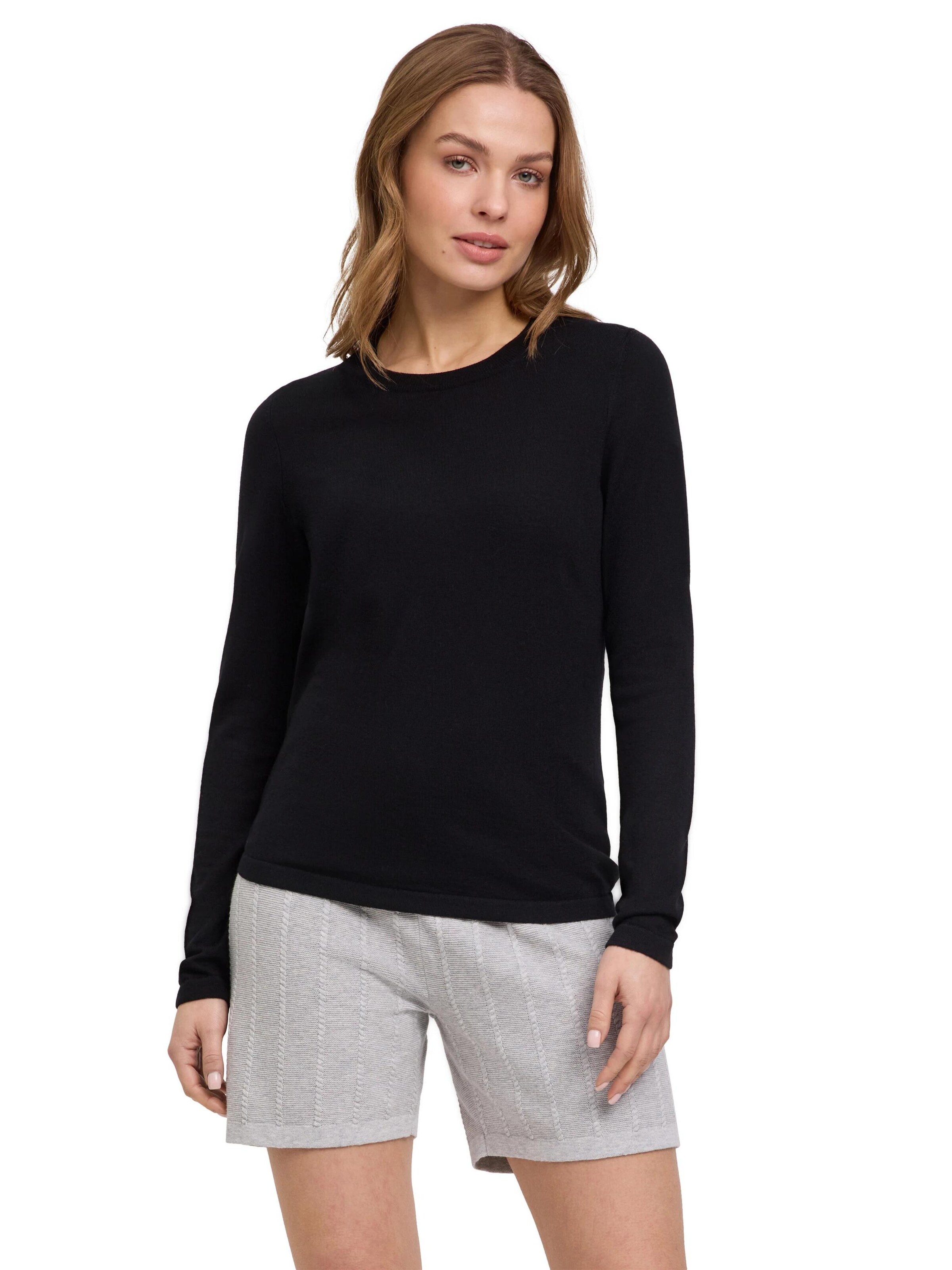 FALKE Pullover 'Pure Merino Wool'‌‌‌‌‌ in Schwarz: Vorderseite