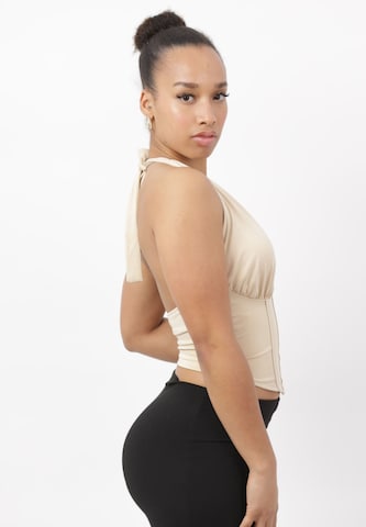Elara Top in Beige