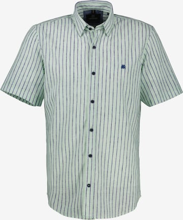 LERROS Regular Fit Gestreiftes Herrenhemd in Großen Größen in Grün: Vorderseite