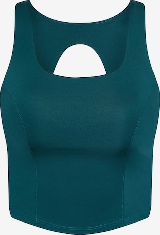 Born Living Yoga Bustier Sportsweatjacke 'Godo' in Grün: Vorderseite