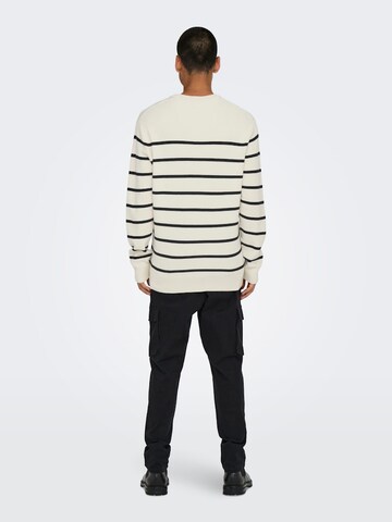 Pullover 'ONSPHIL' di Only & Sons in bianco