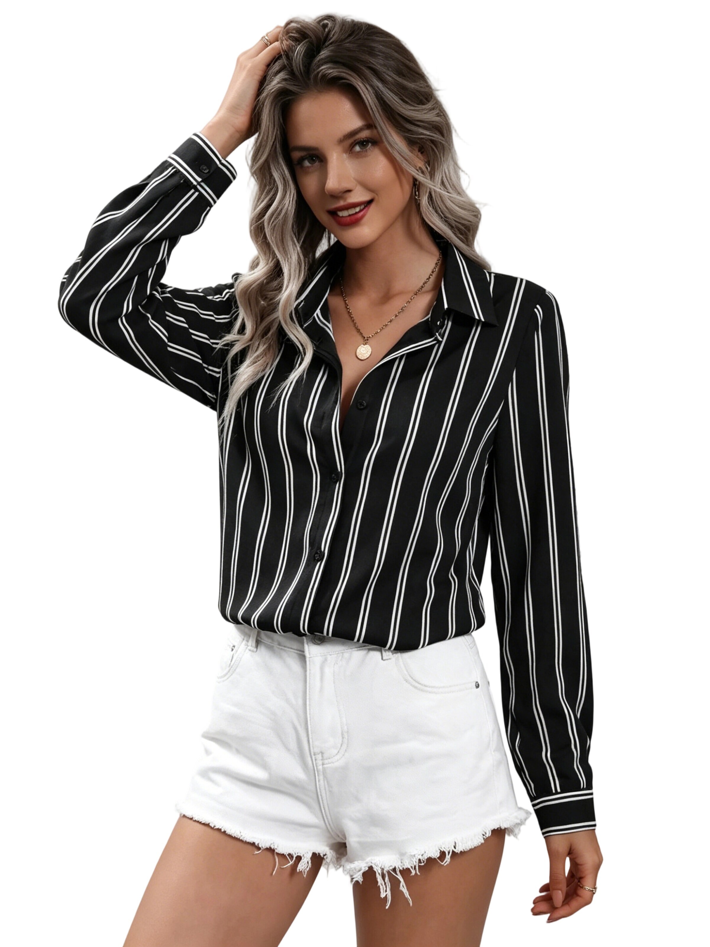 Yesfashion Bluzka w kolorze czarny