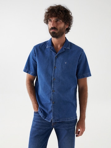 Salsa Jeans Regular fit Button Up Shirt in Blue: front