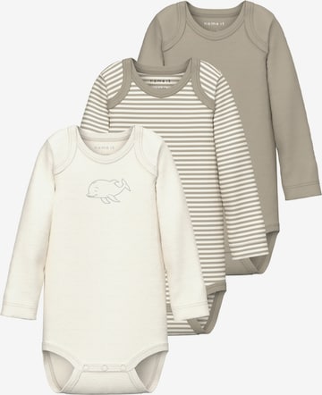 Barboteuse / body NAME IT en beige : devant