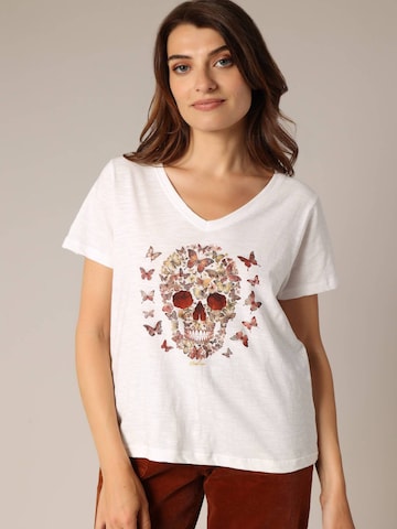 T-shirt 'BESKUL' Deeluxe en blanc : devant