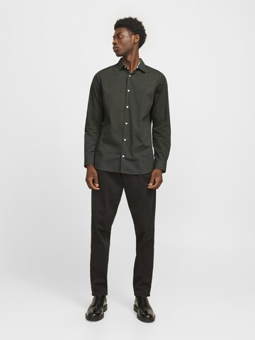 JACK & JONES Regular fit Button Up Shirt in Grey
