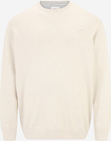 s.Oliver Men Big Sizes Sweater in Beige: front