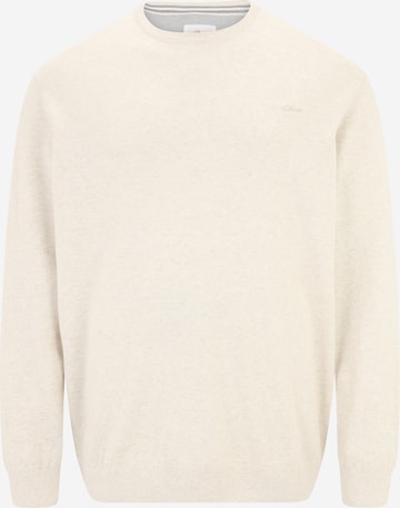 s.Oliver Men Big Sizes Sweater in Beige: front