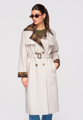 Ombre Between-seasons coat in Beige: front