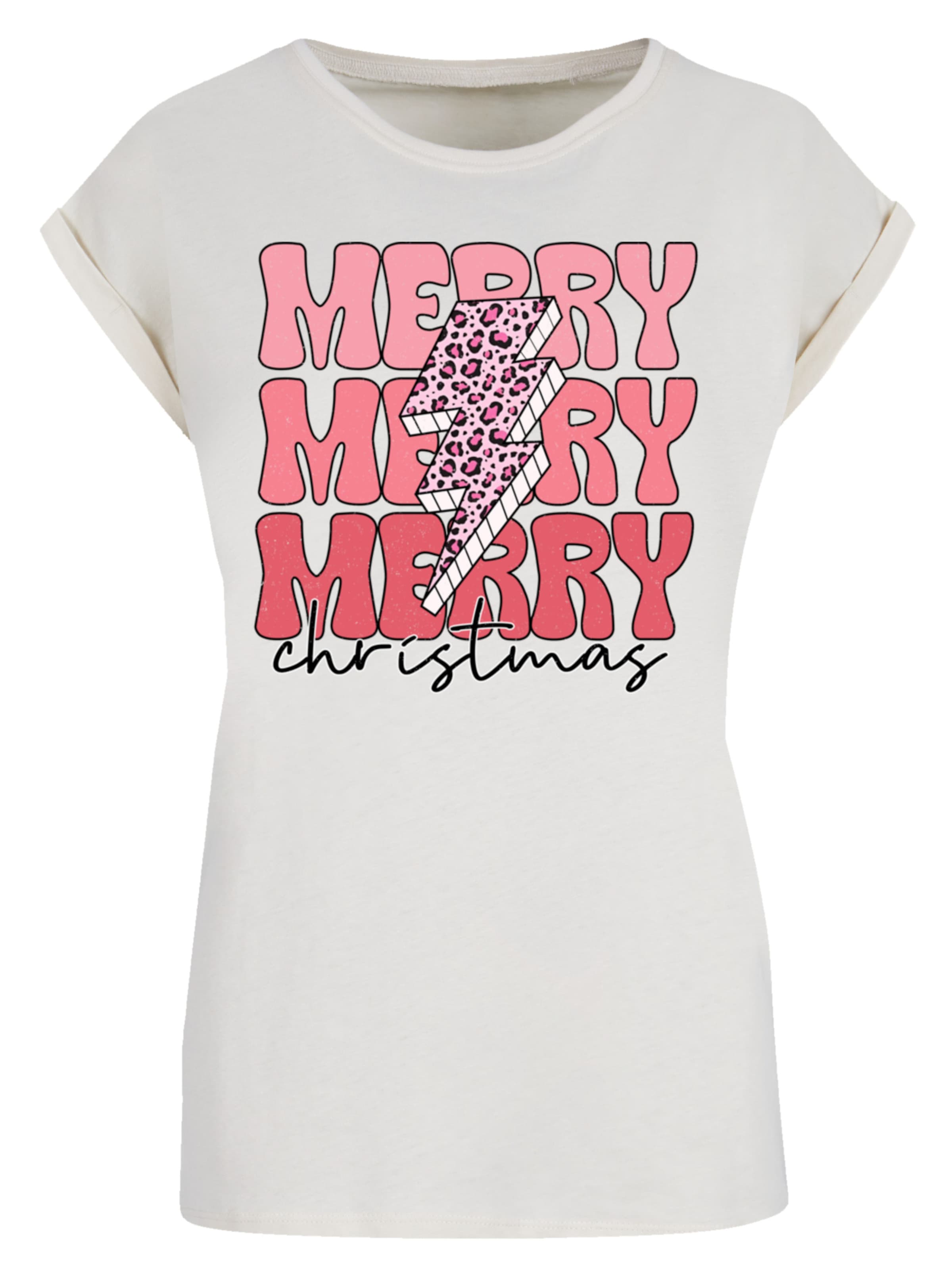 T-shirt 'Merry Christmas' F4NT4STIC en gris : devant
