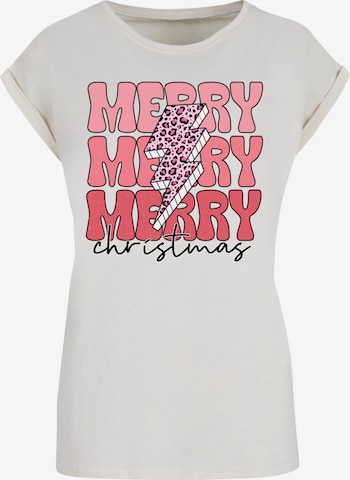 F4NT4STIC Shirt 'Merry Christmas' in Grijs: voorkant