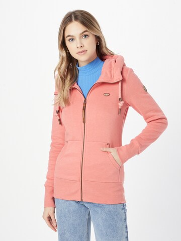 Ragwear Zip-Up Hoodie 'NESKA' in Pink: front