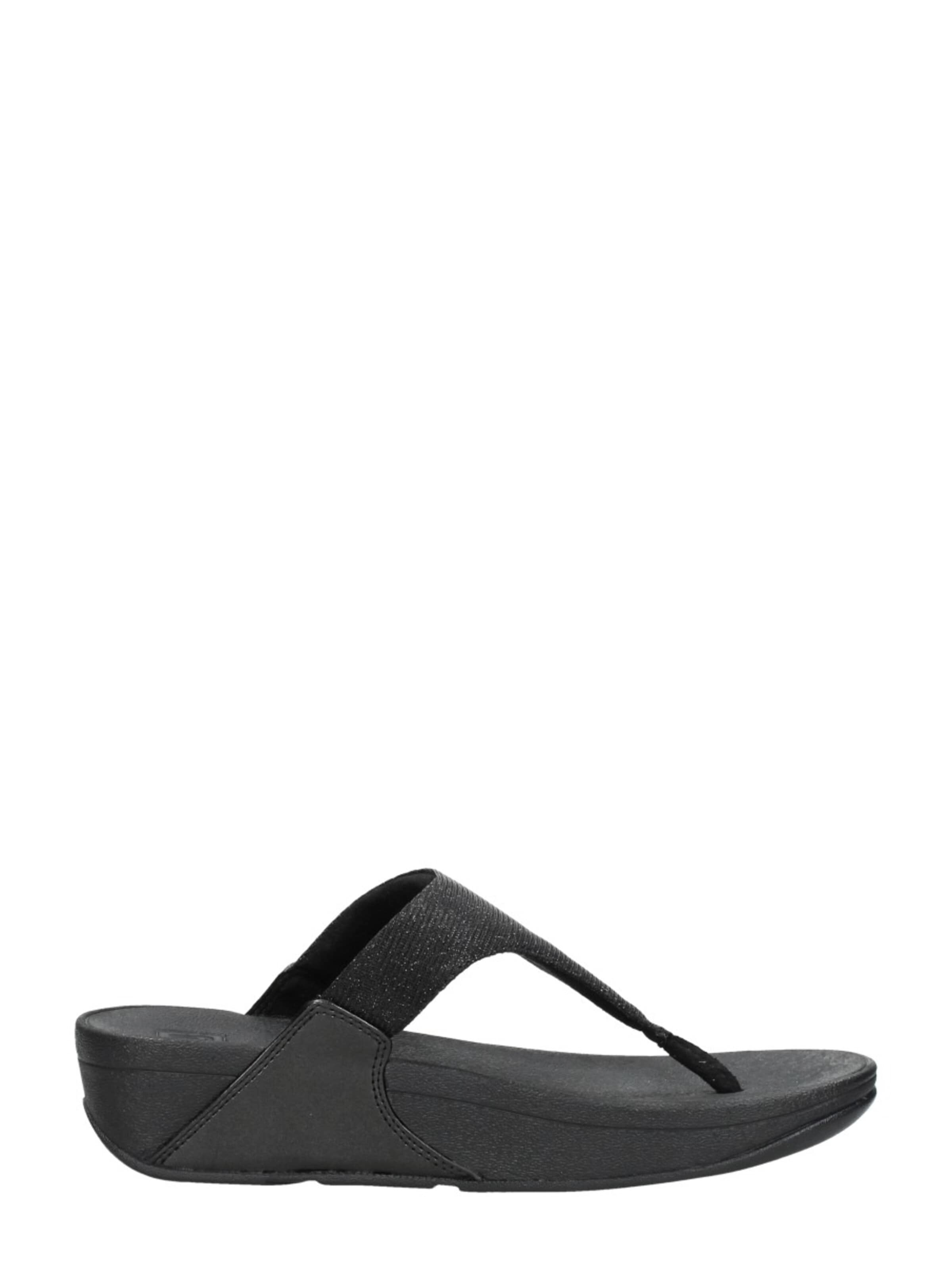 FitFlop Teenslipper 'Lulu Shimmerlux Toe - Post Sandals' in Zwart