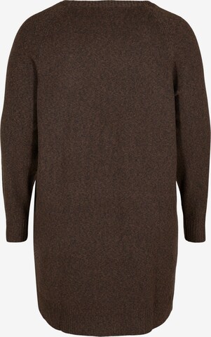 Zizzi Knitted dress 'CASUNNY' in Brown