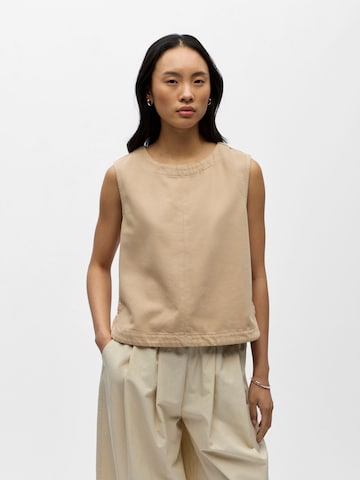 OBJECT Top in Beige: voorkant