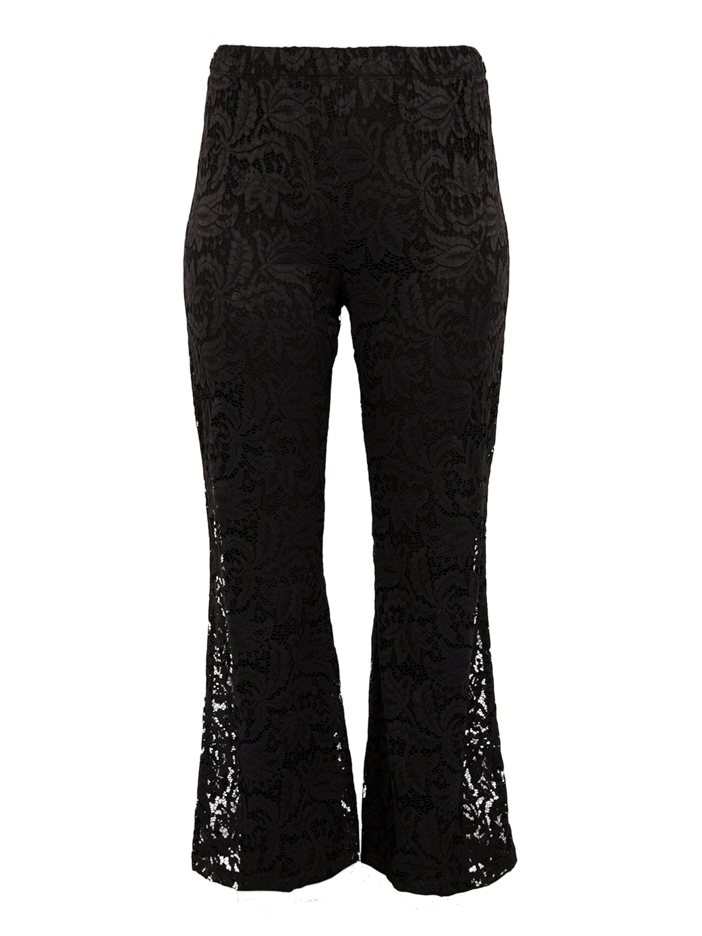 YOEK Flared Hose in Schwarz: Vorderseite