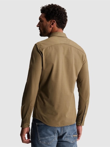 Coupe slim Chemise 'Twill jersey shirt with Kent collar and easy-iron finish' CAST IRON en marron