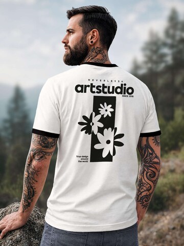 Neverless Shirt 'Artstudio Flowers' in White