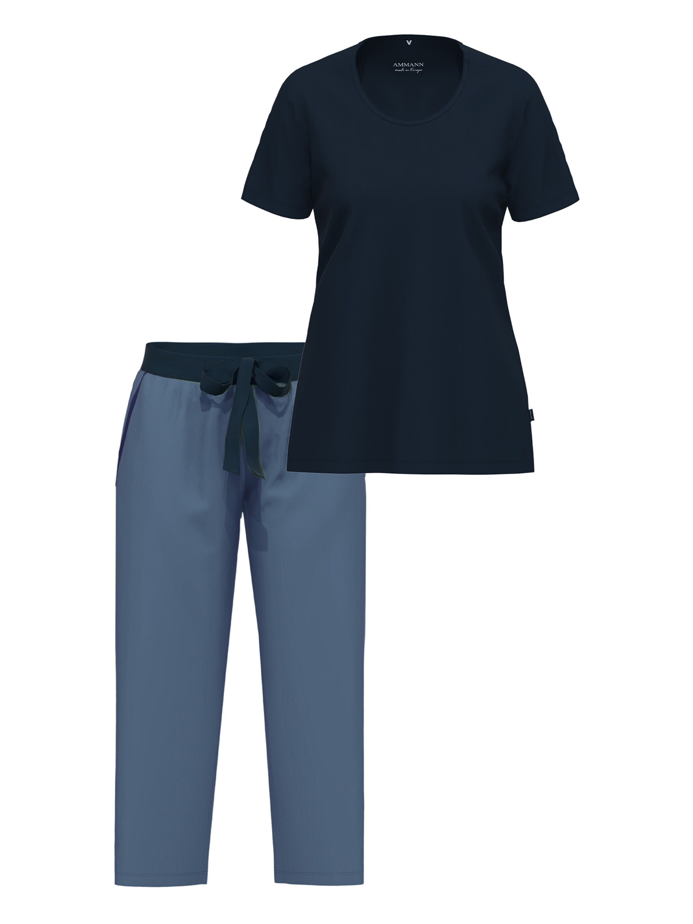 Ammann Pajama 'Night & Home' in Blue: front