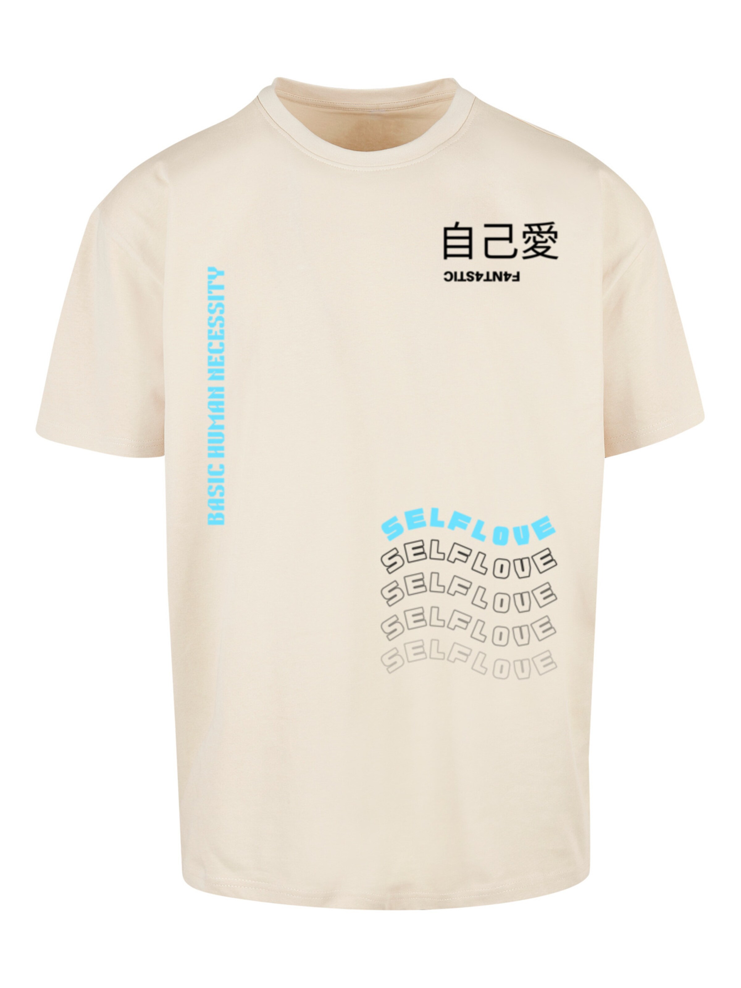 T-Shirt 'Self Love' F4NT4STIC en beige : devant