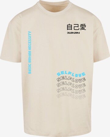 T-Shirt 'Self Love' F4NT4STIC en beige : devant
