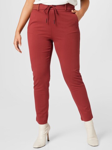 ONLY Carmakoma Regular Broek in Rood: voorkant