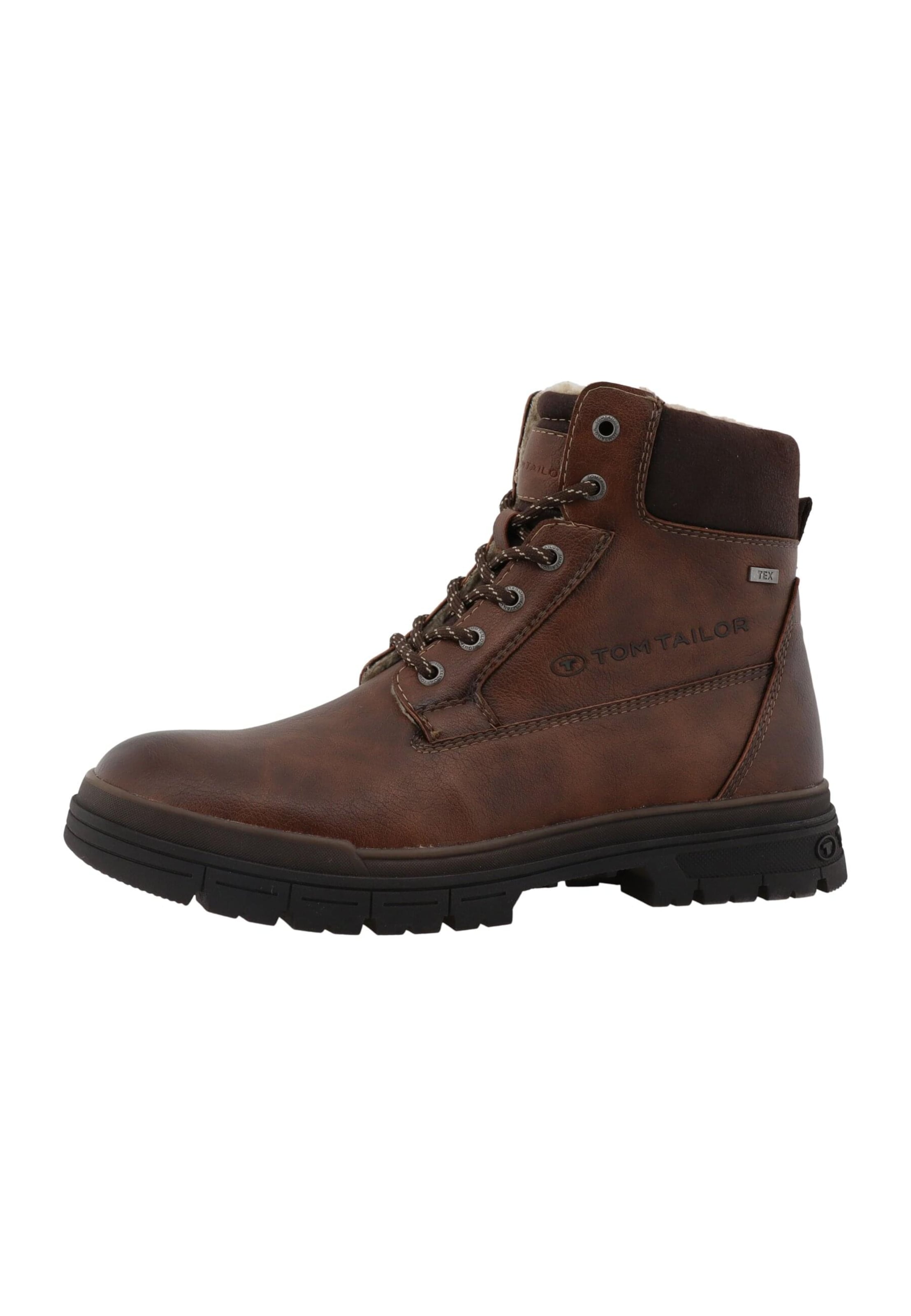 TOM TAILOR Veterboots in Bruin: voorkant