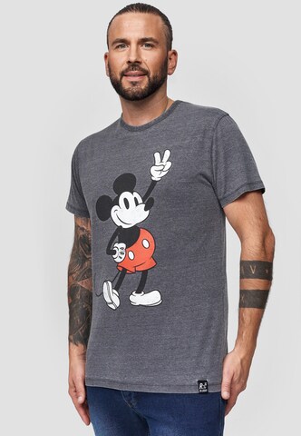 Recovered Shirt 'Disney Mickey Peace Pose' in Grey