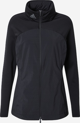 ADIDAS GOLF Athletic Jacket in Black: front