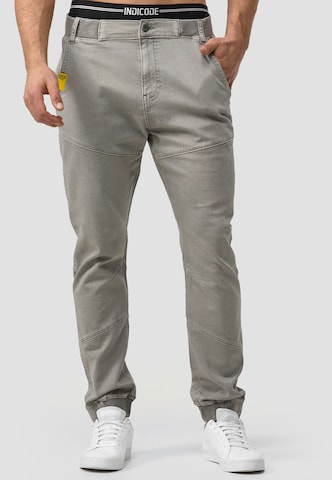 INDICODE JEANS Tapered Broek 'Zannes' in Grijs: voorkant