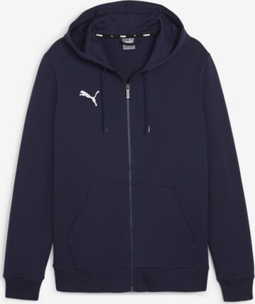 PUMA Athletic Zip-Up Hoodie 'teamGOAL' in Blue: front