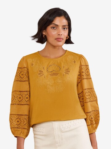 Camicia da donna di love & roses in giallo: frontale