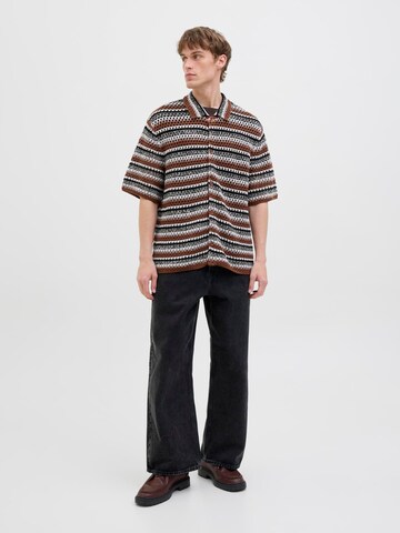 JACK & JONES Gebreid vest 'JORCorfu' in Bruin