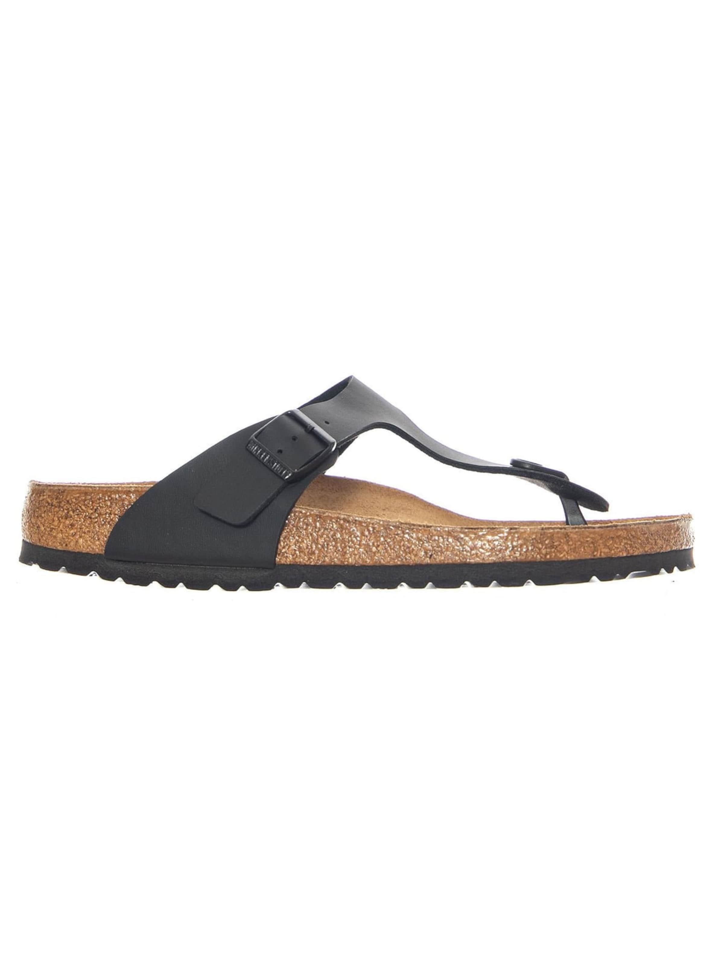 BIRKENSTOCK Sandały 'Gizeh Birko Flor Regular Fit Black' w kolorze czarny: przód