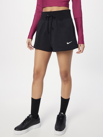 Nike Sportswear Avar lõige Püksid 'Phoenix Fleece', värv must: eest vaates
