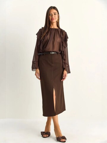 Bianco Lucci Skirt in Brown